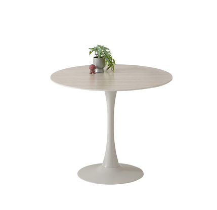 Johanna asztal, kerek, keramialapos Travertin/beige láb, 90x75x90cm