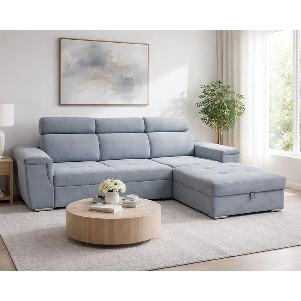 Lopez sarokgarnitúra, jobbos, szürke, 275x185cm