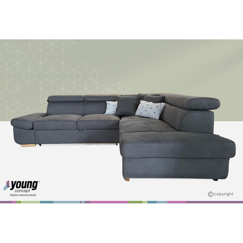 Mondello sarokgarnitúra,jobbos,soft rugalmas üléssel, Romario szürke, 265x230 cm