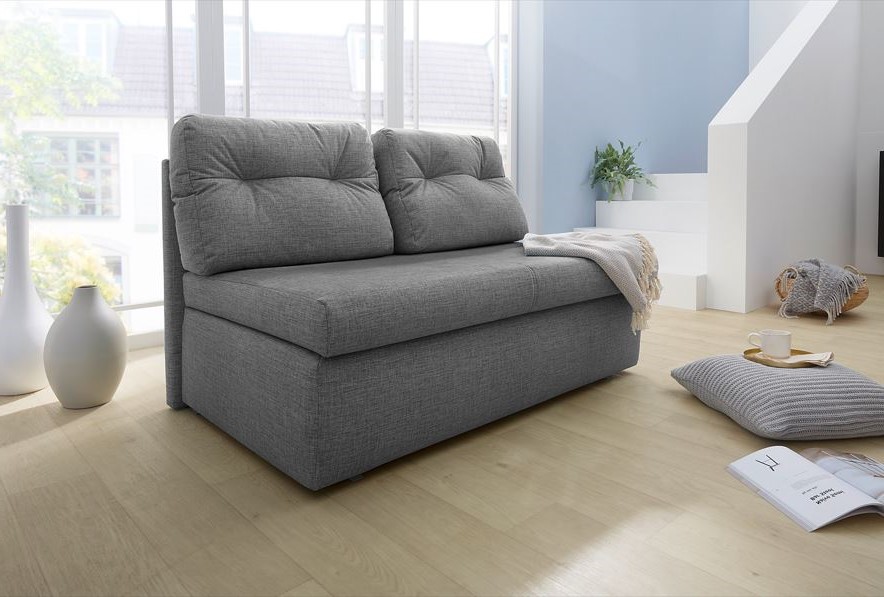 Slim kanapé, szürke, 136cm