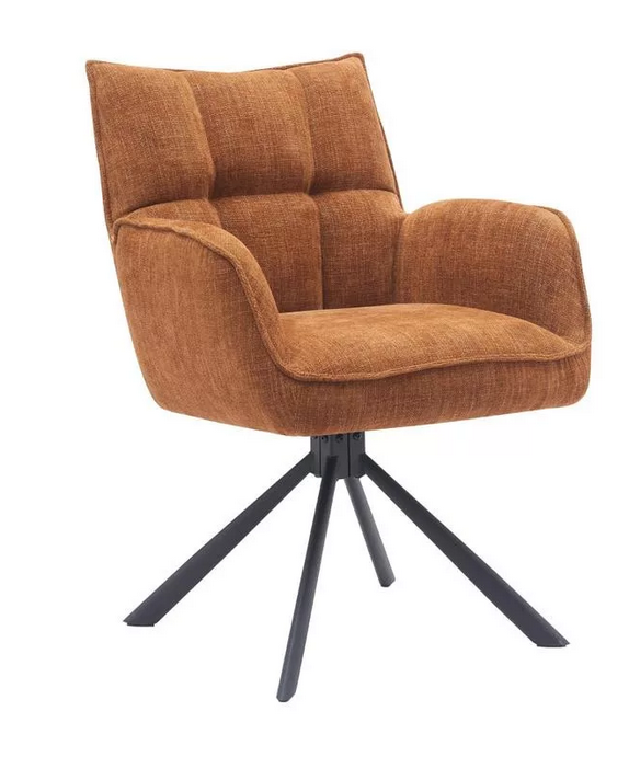 Marina karszék,forgatható, rozsdabarna, fekete láb