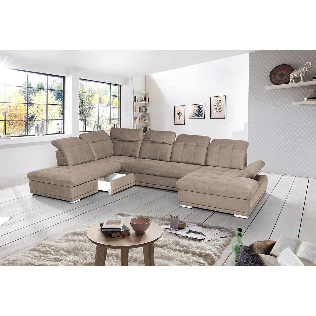 Adele U ülőgarnitúra, barna 265x386x190 cm