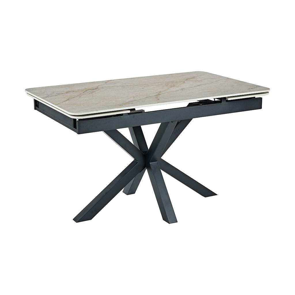 Portofino asztal,szinterezett kő,fekete láb 130-190x80x76cm