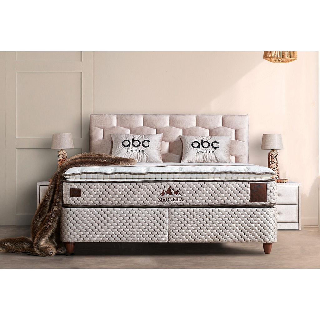 Magnólia boxspring ágyszett (ágyneműtartós ágy matraccal),bézs, 160*200cm (minta Budapest)