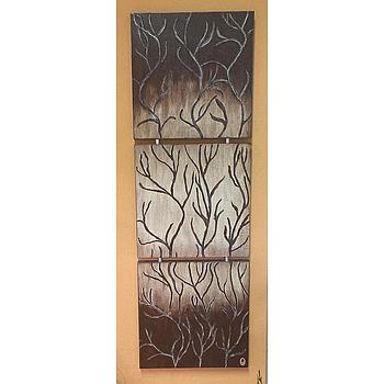 ABST 217 fali kép 3-as, barna indaminta, 50x60"k"