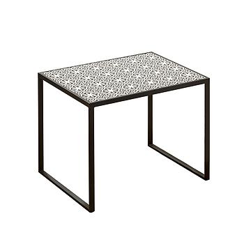 7406100-9818252 Xenia dohányzóasztal, fekete/fehér  kicsi 38cm"k"