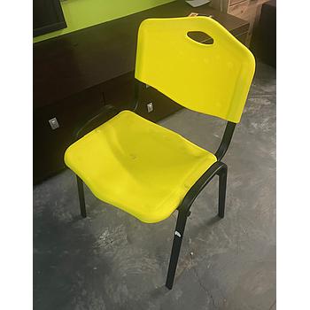 Iso Plastic tárgyalószék, fekete váz, sárga műanyag"k"