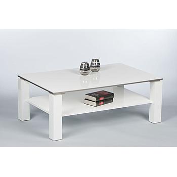 Maxi dohányzóasztal, fehér, alu él,110x41x70 cm"k"