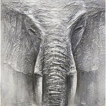 Original Rimbo ezüst elefánt falikép , 100x100cm"k"