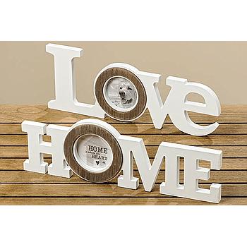 3872100 képkeret Love vagy Home, festett fa, fehér"k"
