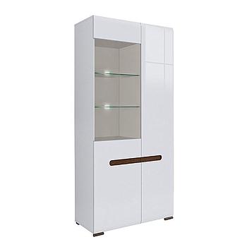 Glossy vitrines széles szekrény,LED-vel, 90x210x41cm