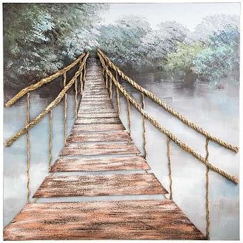 71867028 Original Rimbo falikép, "Rope bridge"100x100cm"k"