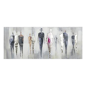 38835 Falikép "People" színes,kézzel készült, 120x50cm"k"