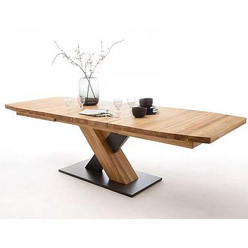 Kanto II étkezőasztal, tölgyfa-fekete talp,180-270x78x90cm