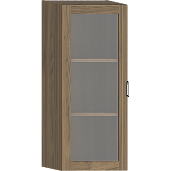 Modulo P6Ü-B admirál dió 1 ajtós fix polcozású, üveges fakeretes 1 fogantyús elem, 45x108x40cm
