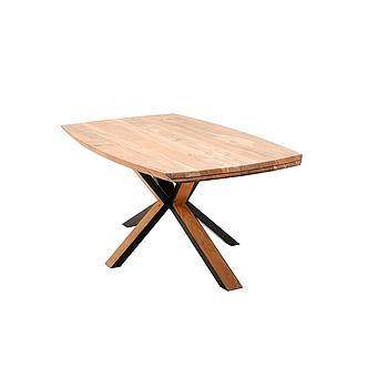 RICK étkezőasztal akácfa , láb matt fekete,200/77/100 cm