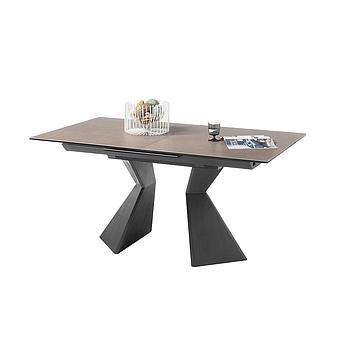 BISSON étkezőasztal,kerámia asztallap,barna, 160-210x90x76cm