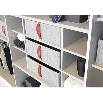 07G2 Belső polcos betét, 3 szövetdobozzal-belső kiegészítő-67cm-es elembe, 66x60x50 cm(Lillian)