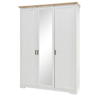 Jillana 3 ajtós tükrös szekrény, 160x220x64 cm, fehér-artisan tölgy