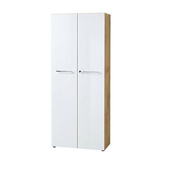 Monteria irattartó szekrény, fehér üveg front 80/196/37cm