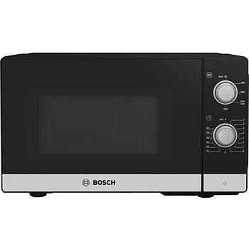 Bosch FFL020MS2 szabadonálló mikrohullámú sütő, Fekete/Nemesacél, balos nyitás, 800 W, 20L, 260 x 442 x 345 mm