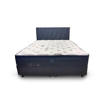 Letto boxspring franciaágy matraccal, szürke, 160x200 cm