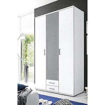 Karl-Special szekrény, 3 ajtós, 2fiókos, 120x195x55cm (fehér szürke) "k"