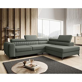 Daisy sarokgarnitúra jobbos, zöld, 270x73x204cm
