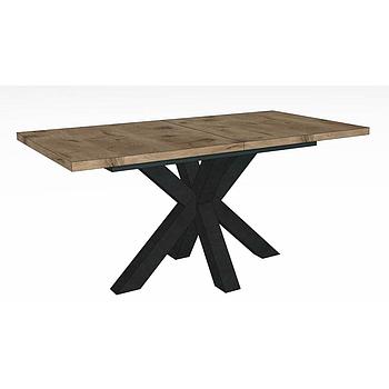 System bővíthető asztal 160-210x90 cm Viking tölgy/fekete csillag láb