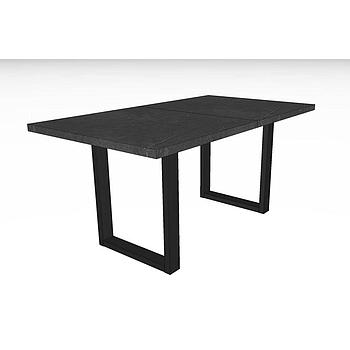 Flex-U160B étkezőasztal, kerámia dekor asztallap, fekete fém láb