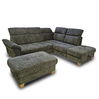 Jelena sarokgarnitúra + ülőke szett, olive szövet  260x235 cm (mintadarabok)