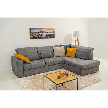 Ravenna sarokgarnitúra, Szürke (I.), 264x200 cm