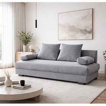 Holm kanapé párnával, szürke, 210x95x90 cm "Ak" ÚJ