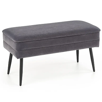 Vilma tárolós ülőke, szürke szövet/fekete láb,78x42x37cm