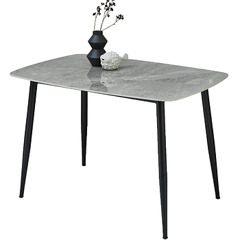 Oslo étkező asztal, kerámialapos, szürke/ fekete 120x80x75cm