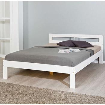 Tanja ágykeret, fehérre pácolt fa,ifjusági ágyráccsal, 140x200 cm (CosyHome)"k" (szett)