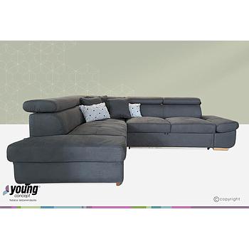 Mondello sarokgarnitúra,balos,soft rugalmas üléssel Romario szürke, 265x230 cm