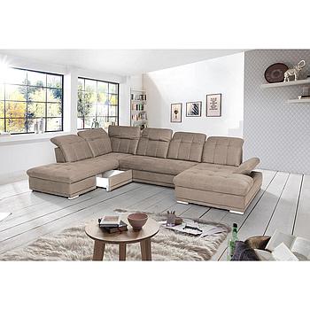 Adele U ülőgarnitúra, barna 265x386x190 cm