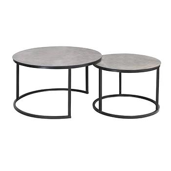 Lustro dohányzóasztal szett, szürke márványhatású, fekete láb"ksz" (mintadarab)