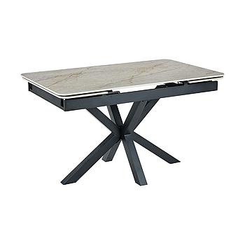 Portofino asztal,szinterezett kő,fekete láb 130-190x80x76cm