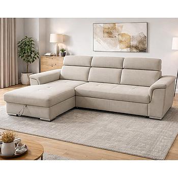 Lopez sarokgarnitúra, balos, beige, 275x185cm