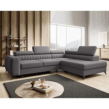 Daisy sarokgarnitúra jobbos, szürke, 270x204 cm (MINTADARAB)