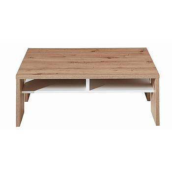 Medan-02 dohányzóasztal, fehér / artisan tölgy, 110x40x65 cm"k" (MINTA)t)