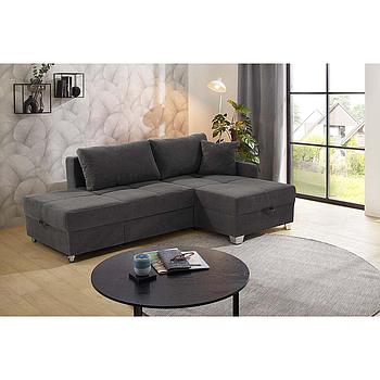 Flexi sarokgarnitúra, szürke, 234x207 cm