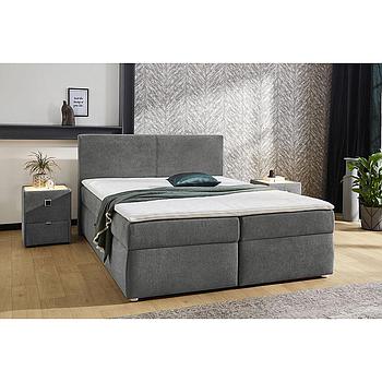 Giga boxspring ágyszett, matraccal, ágyneműtartóval, topperrel, szürke, 160x200 cm