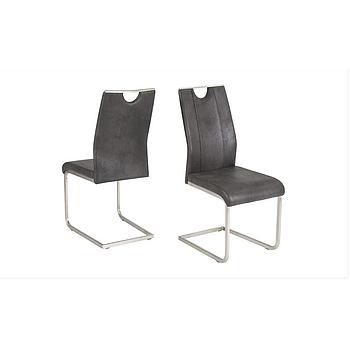 Trias szék, antracit vintage szövet, szálcsiszolt láb"k"